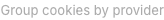 Preferences options including Show cookies list and Group cookies by provider